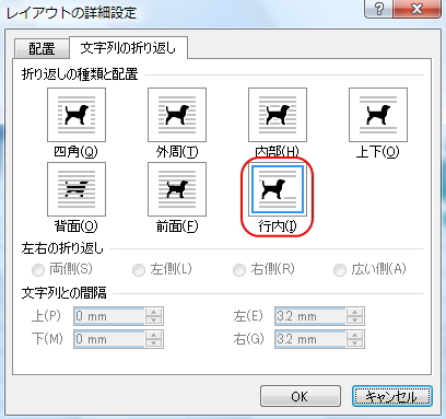 「書式」タブの「位置」ボタンのイメージ