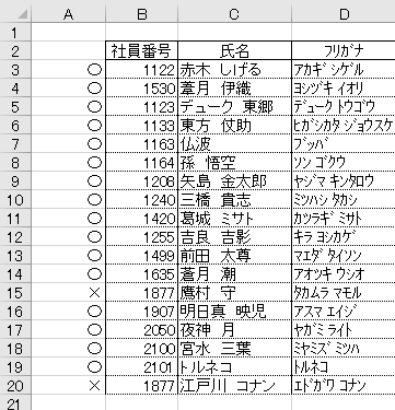 COUNFIF関数とIF関数で重複チェックをしているイメージ