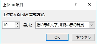 「上位10項目」画面のイメージ