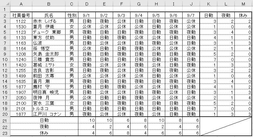 オートフィルで数式を複写したイメージ
