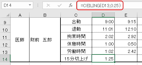 CEILING関数の式のイメージ