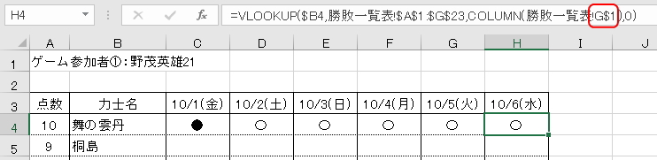 VLOOKUP関数のオートフィルコピーのイメージ