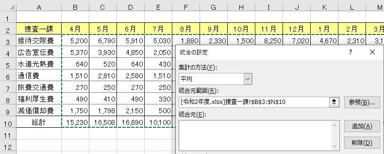 「統合の設定」画面のイメージ