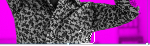 「保持する領域」としてマークしたイメージ。紫色の着色が解除されている。 「保持する領域」としてマークしたイメージ